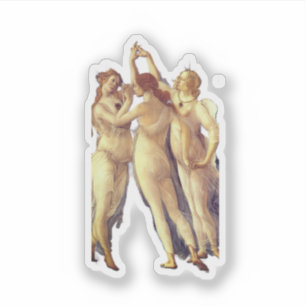 De Drie Gratiën - detail, Primavera door Boticelli Sticker