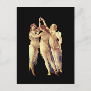 De Drie Gratiën - detail, Primavera van Boticelli Briefkaart