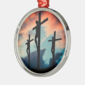 De drie kerstboomversieringen van Jezus Metalen Ornament (Links)