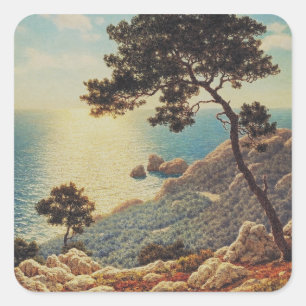 De drie kroonlijsten van de Franse Riviera Vierkante Sticker