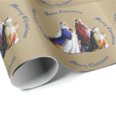 De drie Magi Bearing geschenken & Kerstmis groet Cadeaupapier (Rol Hoek)
