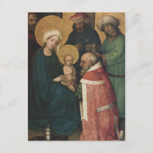 De drie Magi die Jezus Christus bewonderen Briefkaart