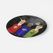 De drie Mannen papieren Borden Bordje (Gekanteld)