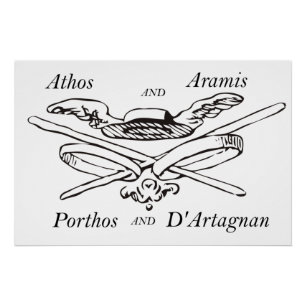 De drie musketiers Aramis Porthos Artagnan Perfect Poster