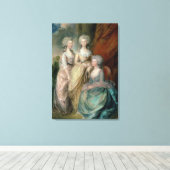 De drie oudste dochters van George III: prinses Canvas Afdruk (Insitu (Houten vloer))
