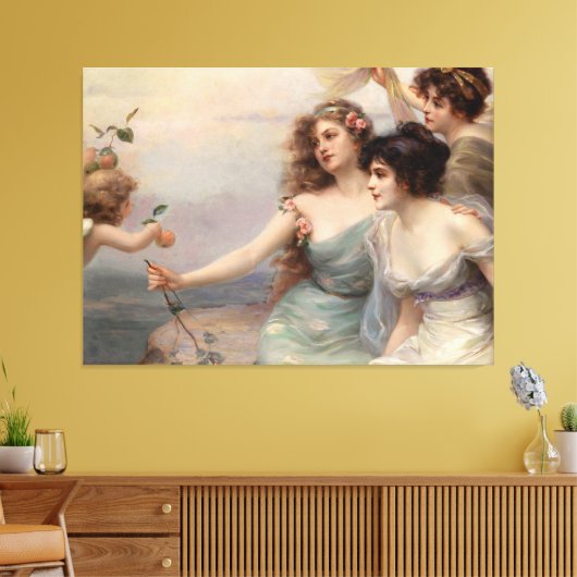 De drie races van Edouard Bisson Canvas Afdruk (Insitu (Woonkamer))
