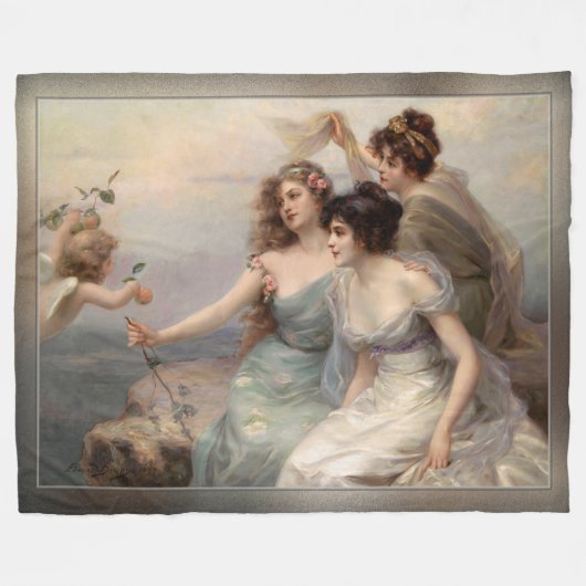 De drie races van Edouard Bisson Fleece Deken (Voorkant (Horizontaal))