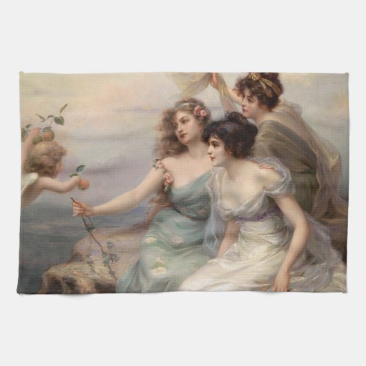 De drie races van Edouard Bisson Theedoek (Horizontaal)