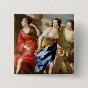 De drie races vierkante button 5,1 cm