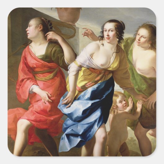 De drie races vierkante sticker (Voorkant)