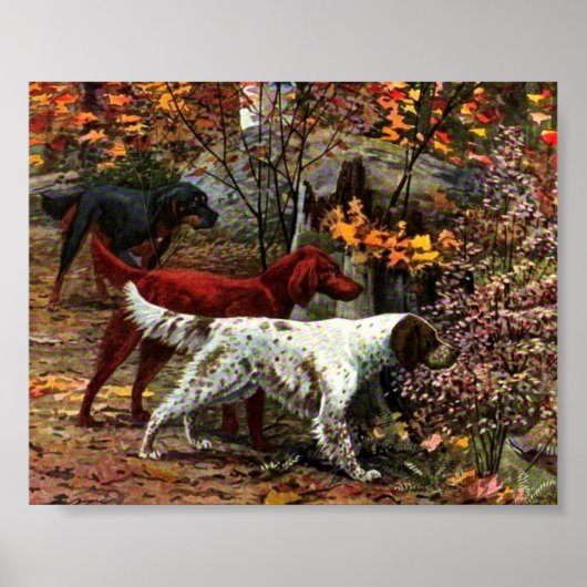 De drie setters Canvas drukken Poster (Voorkant)
