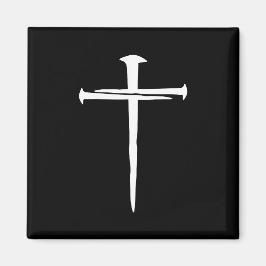 De drie spijkers wit kruis Christelijk Magneet (Voorkant)