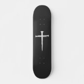 De drie spijkers wit kruis Christelijk Skateboard (Voorkant)