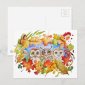 de drie uilenherfst briefkaart (Voorkant / Achterkant)