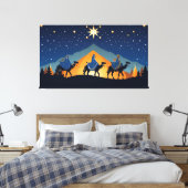 De drie wijze Mannen op kamelen Canvas Afdruk (Insitu (Slaapkamer))