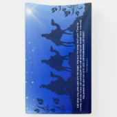 De Drie Wisemen Blue Star Kerstkerk Spandoek (Verticaal)
