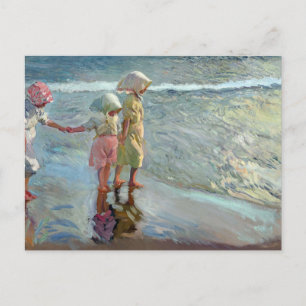 De drie zusters op het strand door Joaquin Sorolla Briefkaart