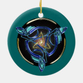 De driehoeksversieringscirkel keramisch ornament (Achterkant)