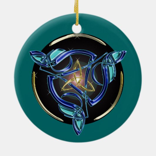 De driehoeksversieringscirkel keramisch ornament (Achterkant)