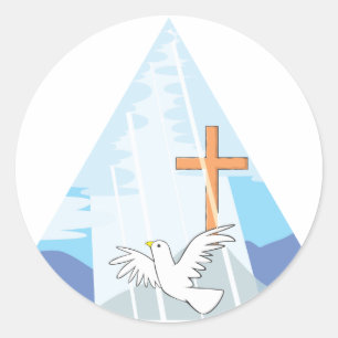 De drietriek - God de Vader Zoon en Heilige Geest Ronde Sticker