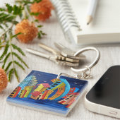 De drijvende stadssleutel sleutelhanger (Voorkant Rechts)