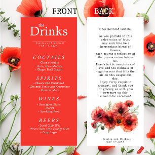 De DRINK menukaart Scarlet Petal Serenade