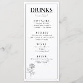 De DRINKEN + mooie tekst Tijdloze Bloei Menu (Voorkant)