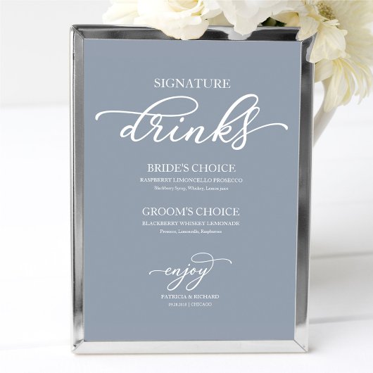 De Drinken van de handtekening Chic Script Dusty B Poster
