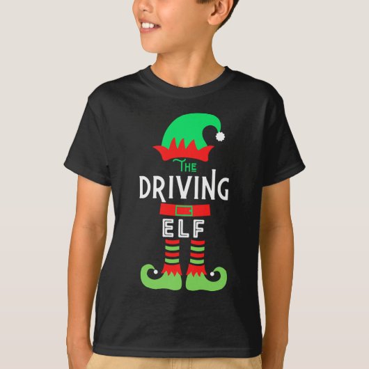 De Driving Elf Grappige Lelijke Kersttrui T-shirt (Voorkant)