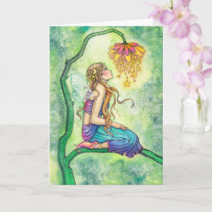 De Dromer Waterverf Bloemenfee Kunst Kaart