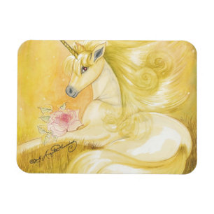 De dromerige gouden eenhoorn magneet