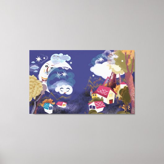 De dromerige maan canvas afdruk (Voorkant)