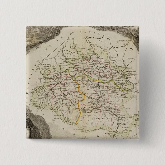 De droogte vierkante button 5,1 cm (Voorkant)