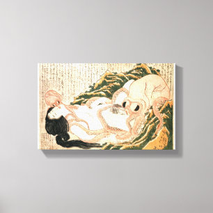 De droom van de vrouw van de vissers canvas afdruk