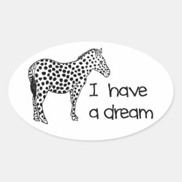 de droom van de zebra ovale sticker