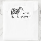 de droom van de zebra ovale sticker (Tas)