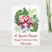 De droom van een liefhebber Romantische Flamingo V Kaart (Voorkant)