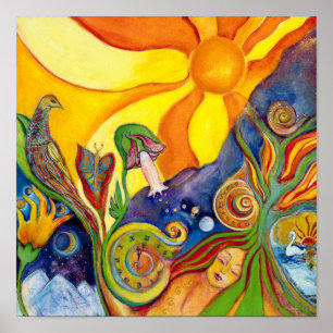 De droom van Fantasy Modern Folk Art Alice Wonderl Poster