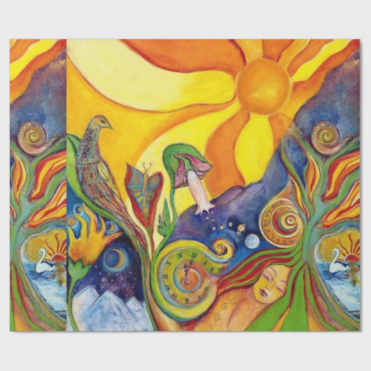 De droom van Fantasy Psychedelic Art Alice Wonderl Cadeaupapier (Vlak)