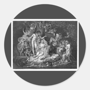 De droom van Midzomer Night Ronde Sticker