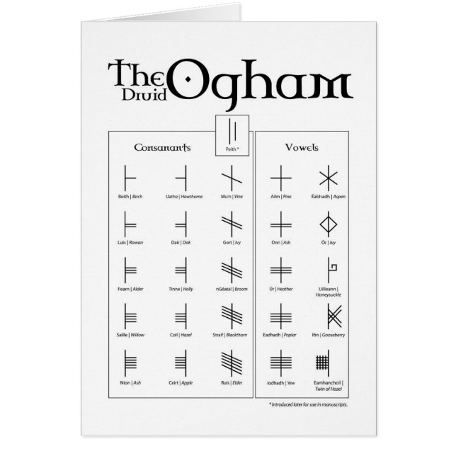 De Druid Ogham-kaart (Voorkant)