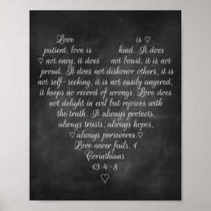 De druk van het Chalkboard van het Liefde Hoofdstu Poster