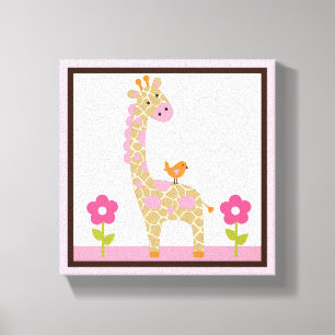 De Druk van Jill Giraffe Girl Animals Canvas van Afdruk