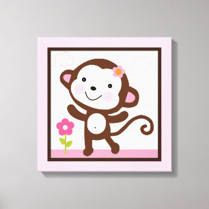 De Druk van Jill Monkey Girl Animals Canvas van Afdruk