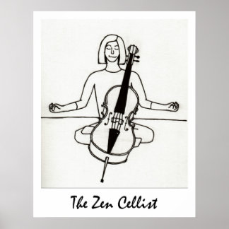 De druk Zen Cellist Poster