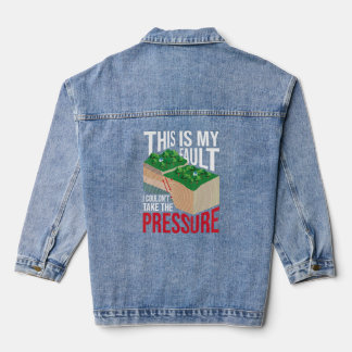 De drukgeologie Aarde Wetenschap kon niet nemen Denim Jacket