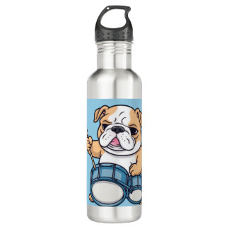 De Drumende Bulldog Beats en Bulldog Grooves  Waterfles