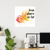 De drumspelers zijn heet poster (Thuiskantoor)