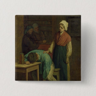 De Drunkard Vierkante Button 5,1 Cm