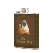 De Drunken Pug-logo erkolf. Heupfles (Links)